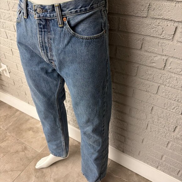 Levi 505 Straight Leg Denim Jeans Size 36 x 30 - Picture 2 of 6